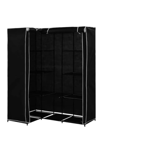 Nqyjm Armario esquinero negro 130 x 87 x 169 cm armario para dormitorio