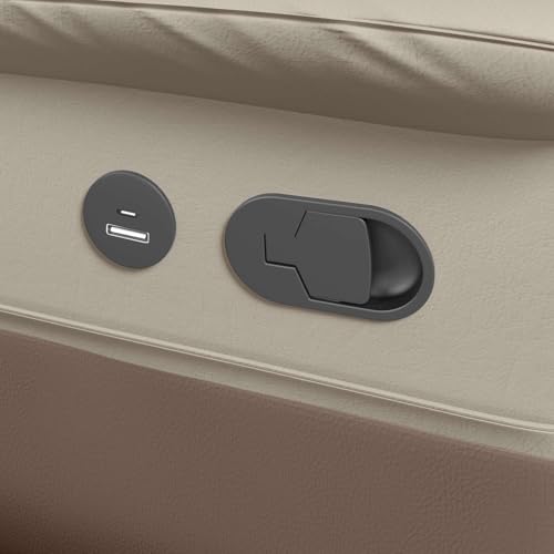 Image of Interio by Godrej Recliner, Nurest Manual 1 Seater Leatherette Recliner with USB Port, 3-Years Warranty (Beige and Peanut)