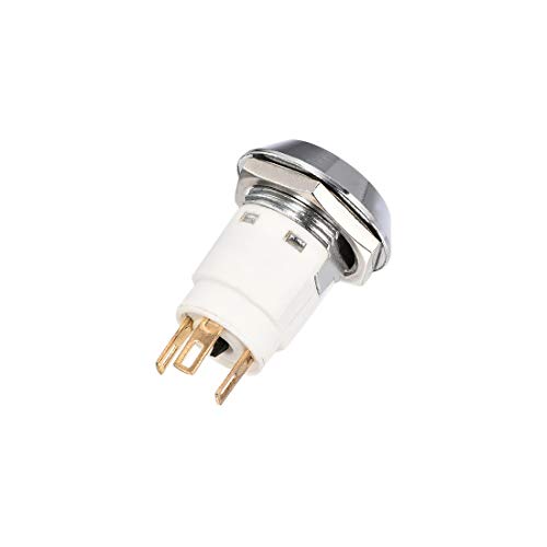 Sourcingmap 16mm 2 Positions Key Locking Push Button Switch with 2 Keys NO NC S1605 1pcs, Silver, S1605-Single pull-1pcs - Image 4