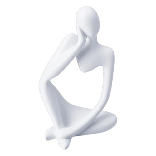 Estatua Decorativa Pensador Blanca Abstracta 12.4 cm