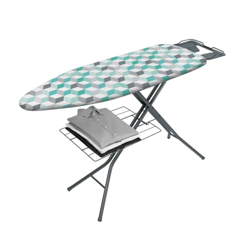 Metaltex Antares   Tabla de planchar, Modelo Cubos, 115 x 37 cm, Multicolor