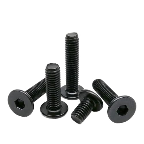 CM M2 2.5 M3 M4 M5 M6 M8 ブラックカラー 304 A2-70 ステンレス鋼 六角穴付き六角ソケット 超薄型フラットウェーハヘッドスクリューボルト QAICHFKS(14mm,5pcs M8)