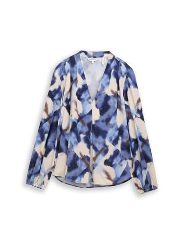 TOM TAILOR 1048676 Blusa de Mujer, 39031-Blue Blurry Argyle, 46