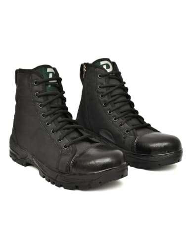Image of Waterproof Jungle Boots for Men | Military Tactical High Ankle Combat Boots with Side Zip | Anti Slip Rubber Sole | Trekking Hiking Army Outdoor Biker Security Shoes | Green