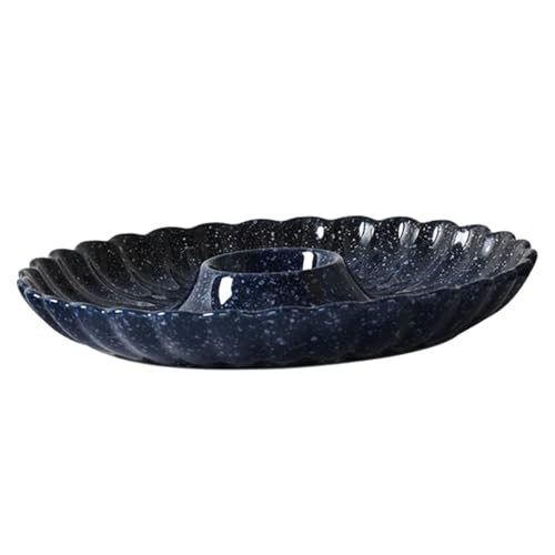 Plato de cerámica cuadrado para sushi y aperitivos azul miniatura 1