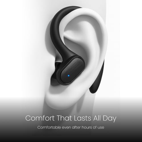 Image of Zenyx Open Ear Wireless Earbuds with Ear Hooks, 10mm Dynamic Drivers, Bluetooth 5.3, 7H Playback + 400mAh Case, HiFi Sound, ENC Clear Calls, Lightweight & Sweat-Resistant, Type-C Charging