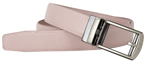 Leather Ratchet Belt for Women, Trim to Fit 18"- 44" Waist, Automatic Slide Buckle, No Holes, Gift Box (W726 Gunmetal/Mauve 30mm width, Small)4