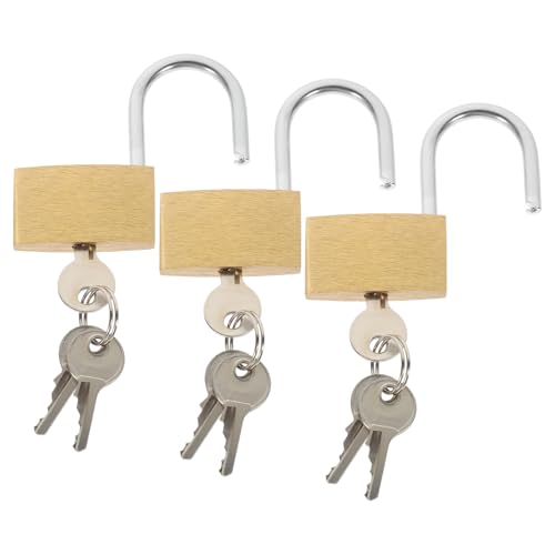 DECHOUS 3個 ?製南京錠 鍵付きで錆びにくく屋内外対応 ガレージ フェンス キャビネット用耐久性重視ロック