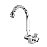 PAKLIF Caravan Boat 360-Grad-Rotations-Kupfer-Waschtisch-Wasserhahn, klappbar, Kaltwasserhahn, Küche, Badezimmer for Wohnmobil, Marine, Boot, Deck, Hatc