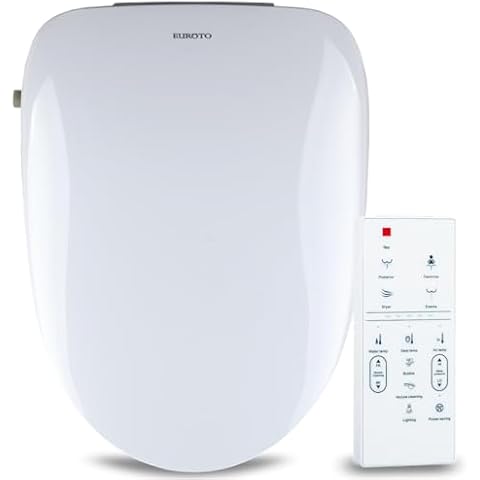 EUROTO Smart Toilet Bidet Luxury Seat Elongated for Bathroom Toilet Bowls, Toilet Seats, Unlimited Warm Water, Fashionable and slim design, Nightlight with Remote Control Cover