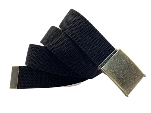 Canvas Belt Web Belt Military Belt Golf Belt with Antique Brass Flip-Top Buckle and Tip Waist size Up to 45" Long4