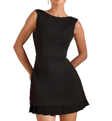 Women's Dresses Pleated Trim Midi Dress, Suitable For Dates