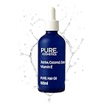 PURE. Scalp & Hair Oil – Repair Treatment with Castor, Jojoba, Coconut & Vitamin E – Hot Oil Hair Treatment for Dry Hair & Scalp, Perfect for Men and Women – Vegan 100 ML