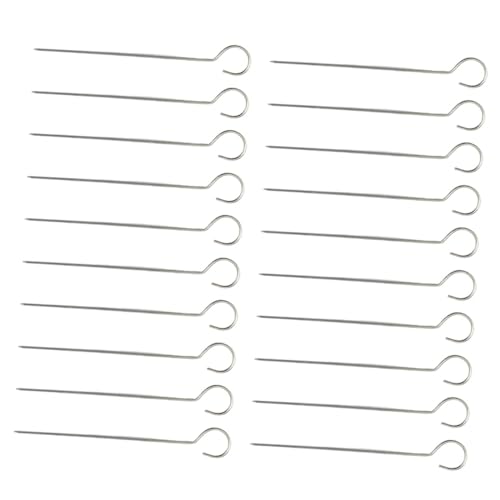 DOITOOL 20 piezas Brochetas de Acero Agujas para Pinchos Barbacoa Reutilizables con Mango Antideslizante para Asar Carne Kebab Parrilla Exterior y Familiar