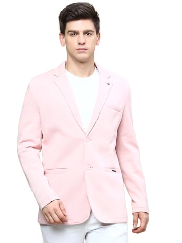 Image of SHOWOFFFF Men Solid Single Breasted Party Blazer | Notched Lapel Full Sleeves Cotton Blazer's for Mens | Slim Fit Regular Length Blazers for Men's