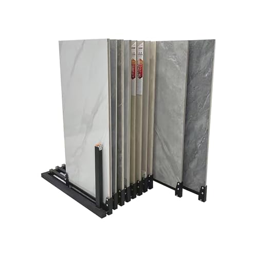 Grande espositore scorrevole – Scaffale regolabile a 20 ripiani per campioni di piastrelle per mostre e forniture fieristiche