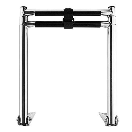 Escalera telescópica plegable de acero inoxidable 2 pasos miniatura 1