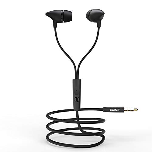 EDICT by Boat EEP01 Wired Earphones with Powerful Bass, Perfect Length Cable, Lightweight Ergonomic Design, Voice Assistant, Multi-Function Control & in-Line Mic(Black)