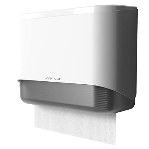 interhasa! Hand Towel Paper Dispenser Multifold/Trifold/M Fold Tissue Toilet Paper Holder ABS Wall Mounted for Home Bathroom Kitchen Toilet Paper Box Tissue Organizer White
