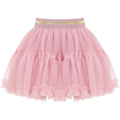 Yeahdor Kids Girls Layered Tulle Tutu Skirts Toddler Princess Ballet Pompom Skorts Dress Outfits Pink 5-6 Years #TOP23