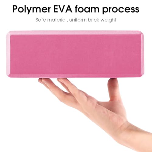 Yoga Blocks Set, LULUWA 2pcs EVA Foam Exercise Block with High Density & Non-slip for Improving Strength & Balance and Flexibility, Lightweight Pilates Brick for Fitness - Image 5