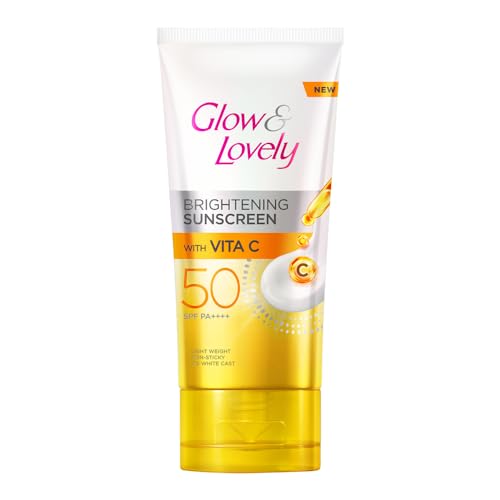 Glow and lovely Brightening Sunscreen SPF 50 | Vita C | PA ++++ |Light weight | Non sticky | No White Cast | 50g