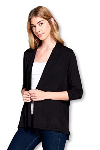 Women's 3/4 Sleeve Extra Soft Open Front Casual Flowy Viscose Made from Bamboo Cardigan2