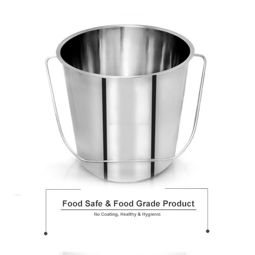 Image of Stainless Steel Non Joint Leak Proof Bucket Multipurpose Balti for Home (15 Litter)