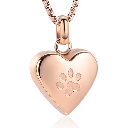 [DOPLKIUYH] Dog Paw On My Heart �X�e�����X���Α��p�W���G���[�y���_���g Loss of Pet Keepsake �������A�� Urn �l�b�N���X