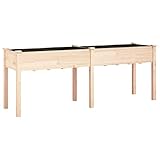 vidaXL Pflanzgefäß Pflanzkübel mit Einsatz Outdoor Hochbeet für Gemüse Obst Blumenübertopf für Garten Balkon Terrasse Massivholz Tanne
