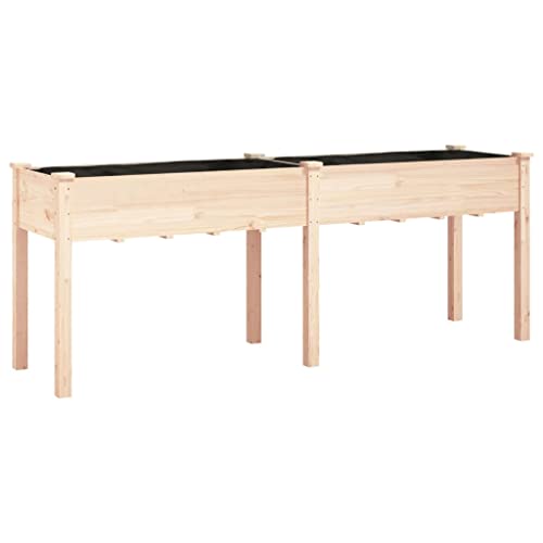 vidaXL Pflanzgefäß Pflanzkübel mit Einsatz Outdoor Hochbeet für Gemüse Obst Blumenübertopf für Garten Balkon Terrasse Massivholz Tanne