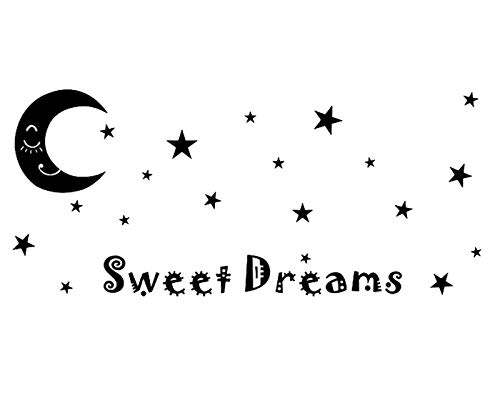 Sweet Dream Wall Decal Stickers Moon Star Wall Decal for Home Baby Room Decor