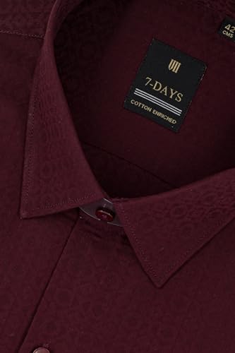 Image of 7-DAYS Premium Men's Formal Shirts - Cotton, Self-Design, Full Sleeve, Regular Fit, with Pocket, Stylish Office Shirts for Men