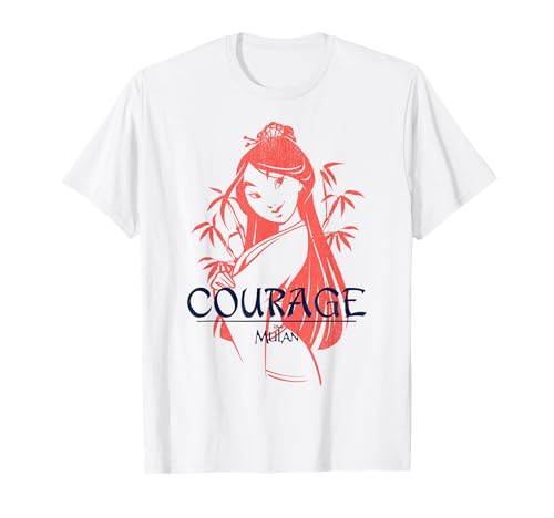 T-shirt Mulan Disney Courage Of A Warrior en coton pour fan de pop culture