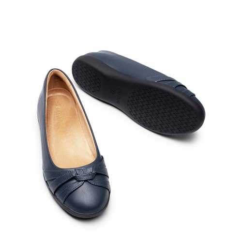 Image of DREAM PAIRS Women's Ballet Flats, Comfortable Round Toe Slip on Dressy Work Office Shoes with Arch Support