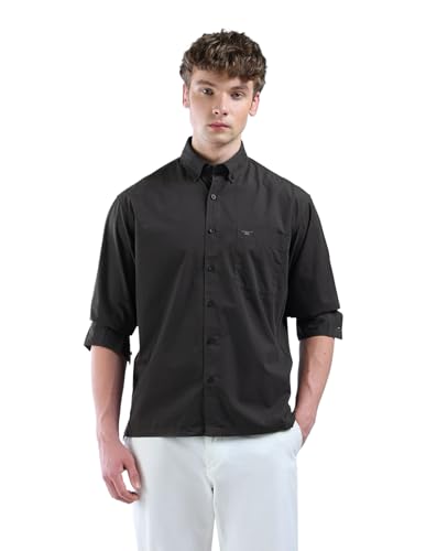 Image of Flying Machine Men's Regular Fit Shirt | Solid | Long Sleeves | Shirt for Man