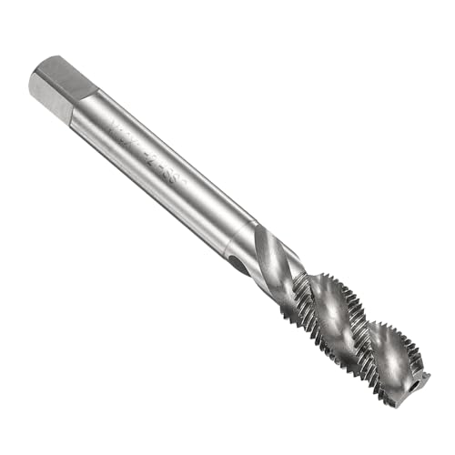 sourcing map Spiral Flute Thread Taps M10 x 1 H2 Metric Machine Threading Tap Bit, Uncoated Screw Tapping Repair Tool, M2 High-Speed Steel (HSS)