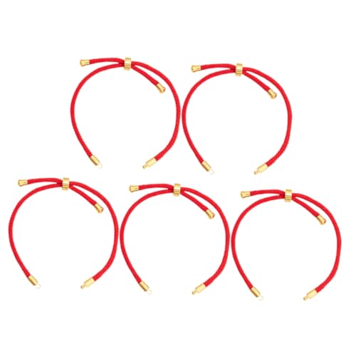 Yardwe 5 Piezas Pulseras de Hilo Macramé Trenzadas Ajustables para Mujer Decoración de Muñeca con Cuerda Roja Joyería Tradicional para Año