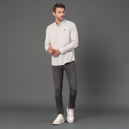 Image of Red Tape Striped Regular Fit Shirt For Men | Comfortable & Stylish