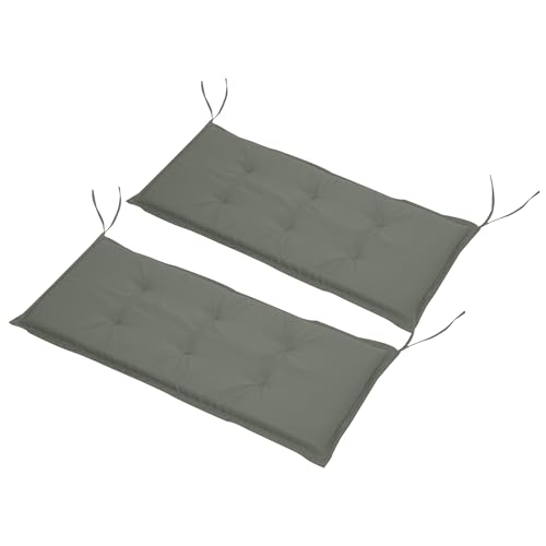 Outsunny Bankauflage, 2er Set, Bankkissen, Sitzkissen für Gartenbank,...