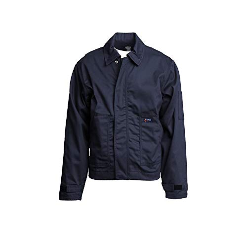 Lapco FR JUFR7NY-XL RG Flame Resistant Utility Jacket, 100% Cotton Twill Outer/Lining, HRC 2, NFPA 70E, 7 oz, X-Large Regular, Navy Lapco FR JUFR7NY-XL RG Flame Resistant Utility Jacket, 100% Cotton Twill Outer/Lining, HRC 2, NFPA 70E, 7 oz, X-Large Regular, Navy