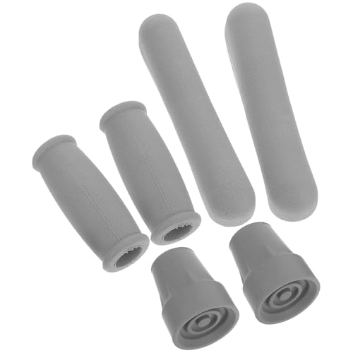 Reduce la fricción en muletas de aluminio con almohadillas protectoras y empuñaduras de goma de 6 piezas