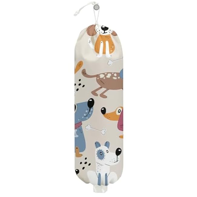 Chicken Plastic Bag Holder, Wall Mount Grocery Bag Holder, Plastic Storage bag, Pull Rope Free Adjustment, Plastic Bag Holders for Grocery Bags, Plastic Bag Dispenser for Home Kitchen