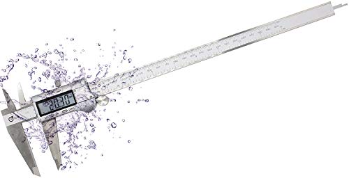 Large LCD Screen IP54 Waterproof Metal Case Electronic Digital Caliper 0-12 Inches/0-300 mm Measuring Range Inch/Metric Conversion Measuring Tool