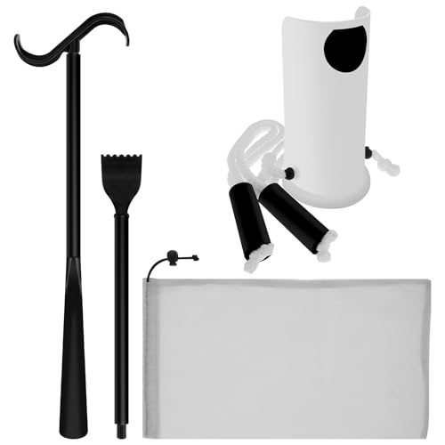 MABCIRY Hosiery Aid Kit for Seniors Pregnant Woman, Easy on and Off Hosiery Aid Device, Detachable Hosiery Helper, Adjustable Hosiery Aid Tool with Shoe Horn and Back Scratcher for All Hosiery