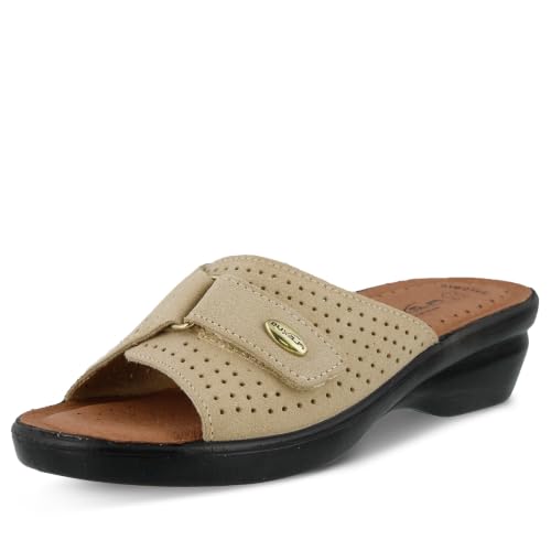 Flexus by Spring Step Women's KEA Slide Sandal, Beige, 7.5-8