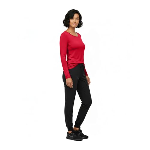 Image of Natural Uniforms Women's Long Sleeve Underscrub T-Shirt - Cotton Blend Scrub Base Layer for Nurses & Medical Professionals