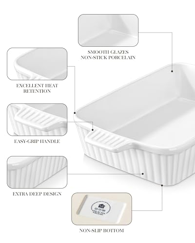 Malacasa BAKE-BAKE-WT01 4.4 Qt Baking Dish, 9X13 Large Casserole Dish For Oven, Ceramic Baking Pan, Rectangular Lasagna Pan Deep thumb #4