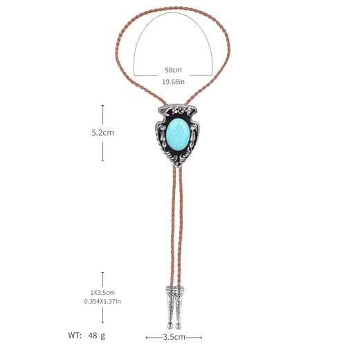 Image of Btilasif Bolo Tie Brown for Men, Scorpion Luminous Stone Cowboy Tie Western Leather Necktie Necklace for Women