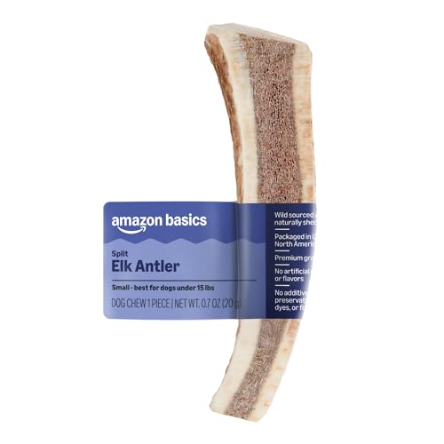 Amazon Basics Split Elk Antler, Naturally Shed, Small (Best for Dogs Under 15 lbs) (Previously Wag)
